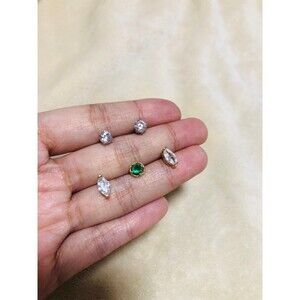 Sparkling 5-Piece Mixed Stud Earring Set - 4mm to 5mm